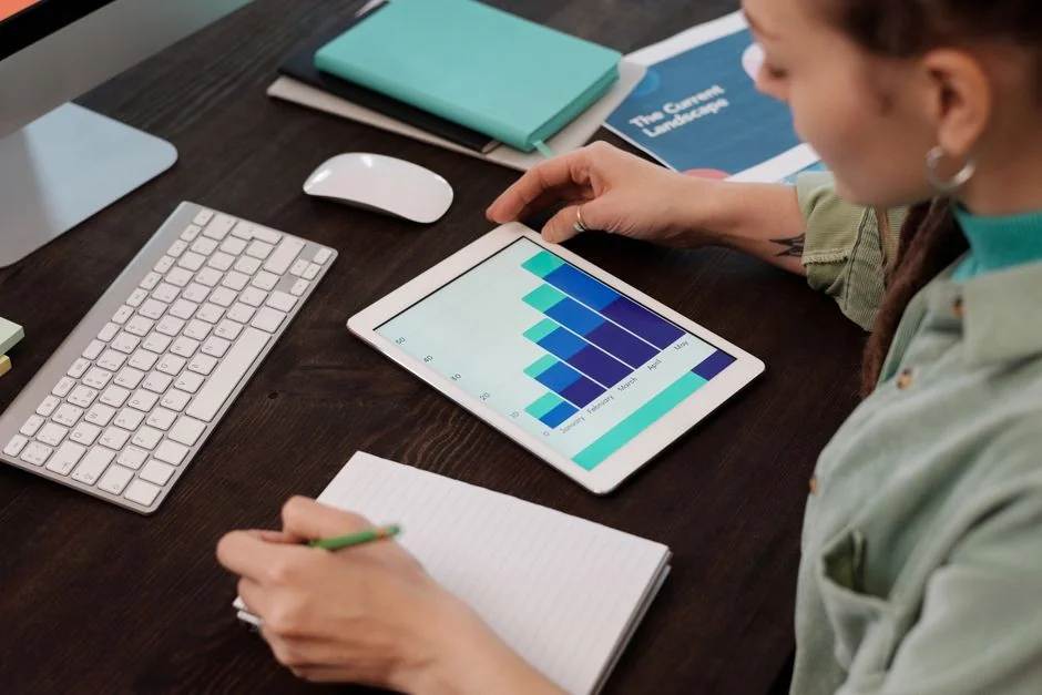 A marketing strategy document displayed on a desk, showcasing business planning essentials.